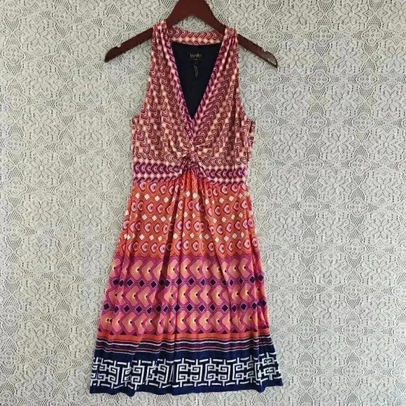 Laundry by shelli segal High Neck Sleeveless Printed Mini Dress 4 - Picture 1 of 9